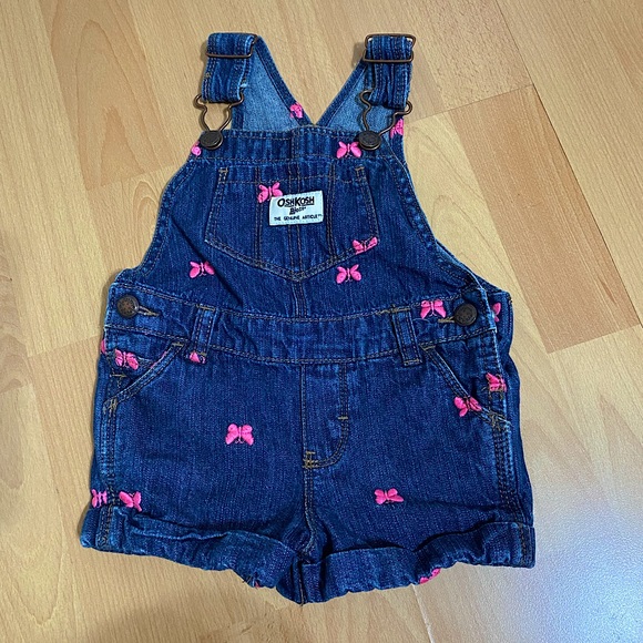 Oshkosh butterfly short denim overalls 9 months - Picture 1 of 3